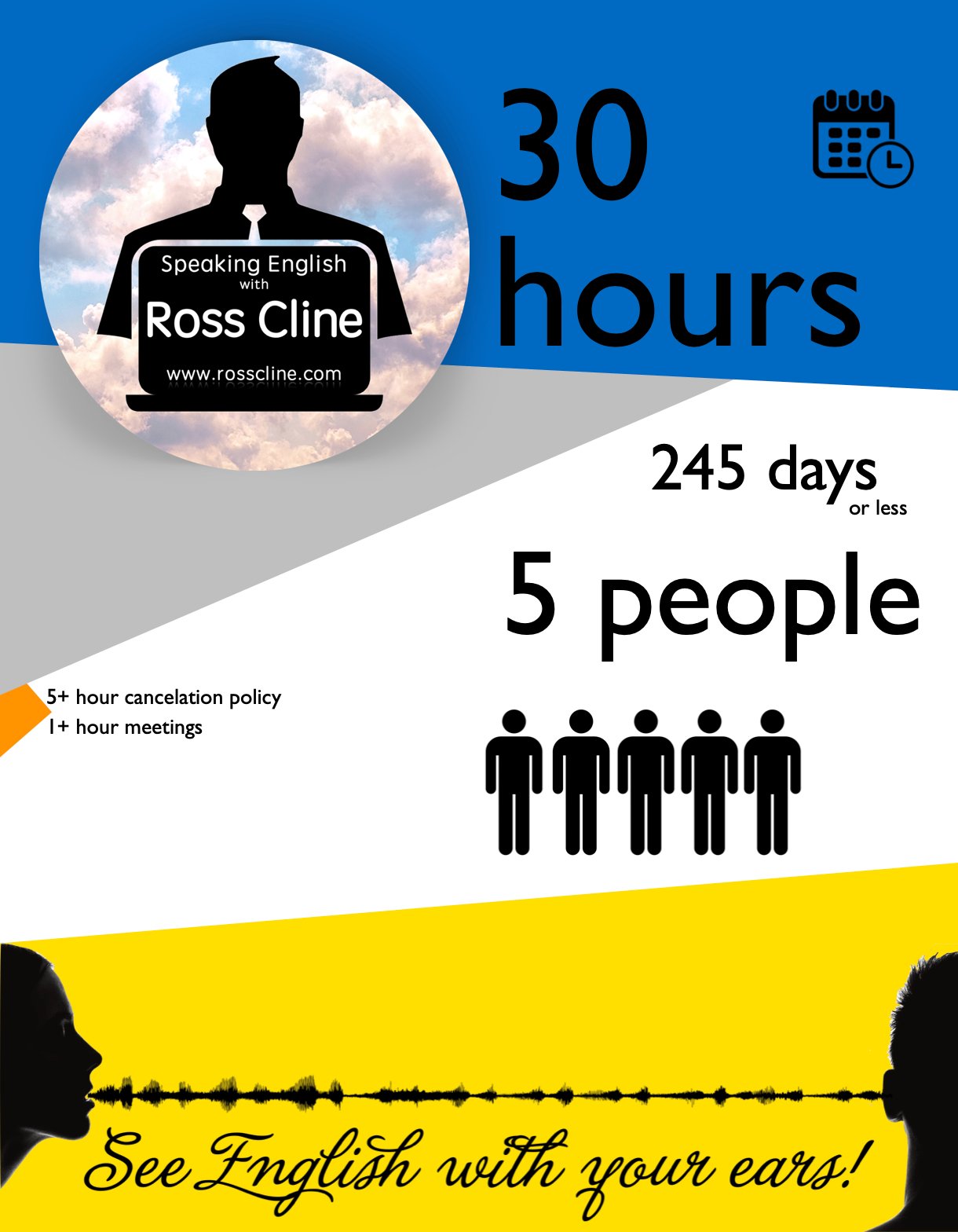 A.) 30 hours of Online Time for 5 people - www.rosscline.com